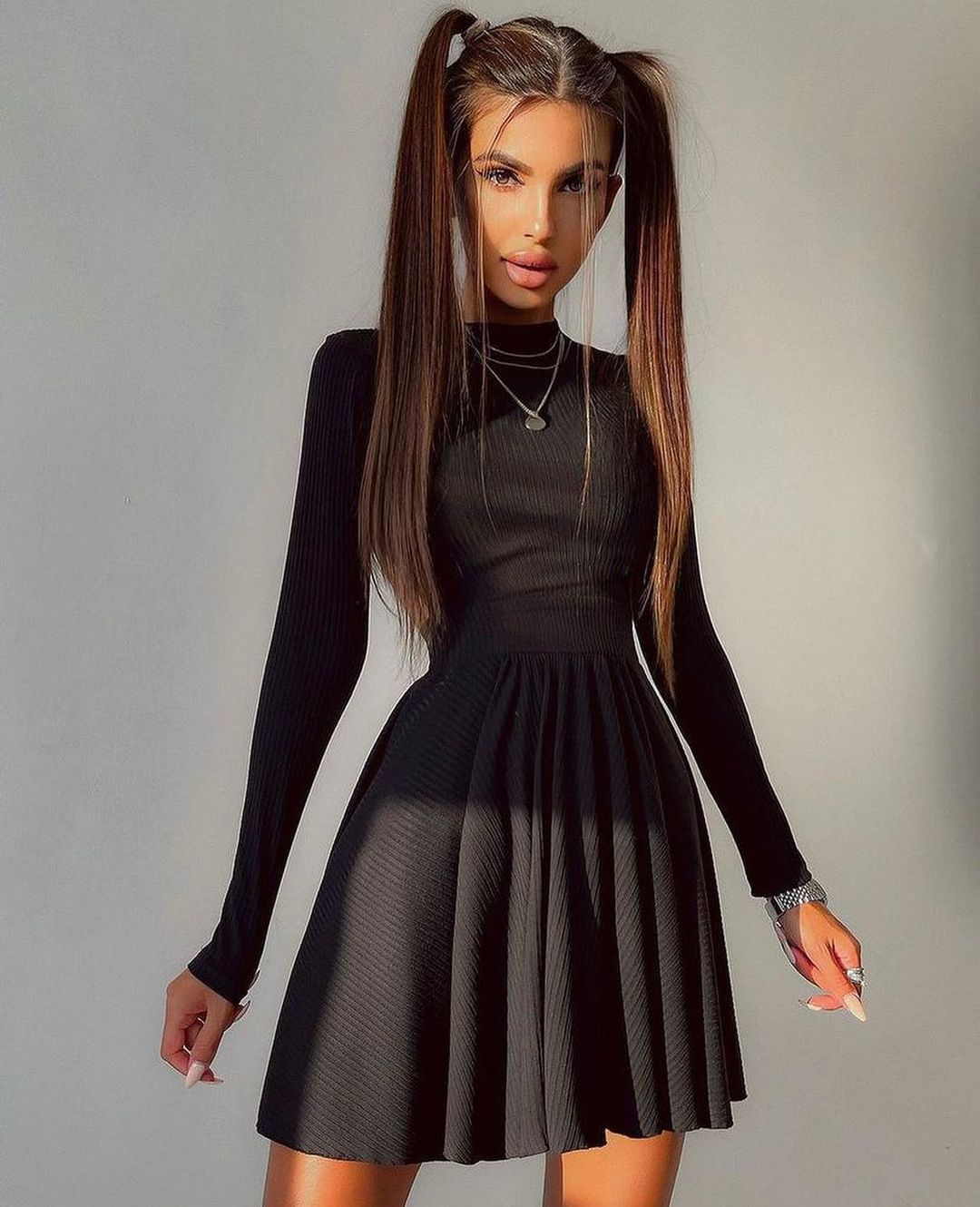 Hollow Long Sleeved Dress