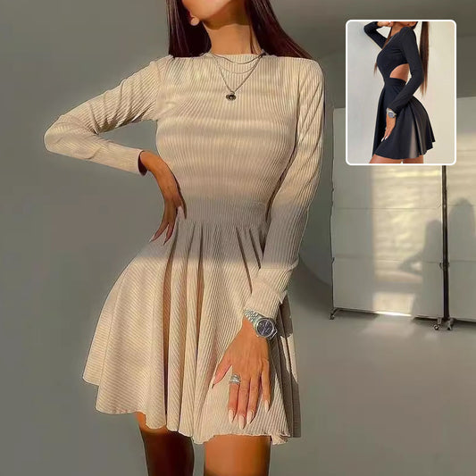 Hollow Long Sleeved Dress